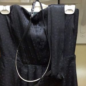 Little black dress silk and satin strapless WHBM Sz4 excellent condition
